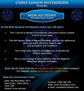 MLM Alchemy Into Event Flyer